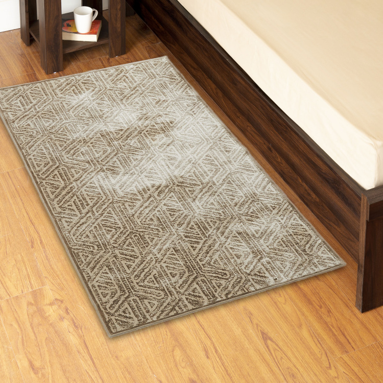 Burnish Viscose Contemporary Carpet -  Cotton - 75 cm x 50 cm - Beige