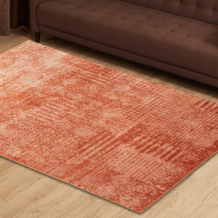 Burnish Viscose 1 Viscose Carpet  : 150 cm x 90 cm Orange