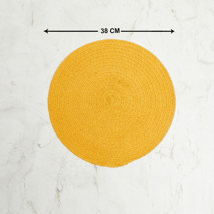 Colour Connect Textured Placemat - Cotton - Placemat: 38 cm -Yellow