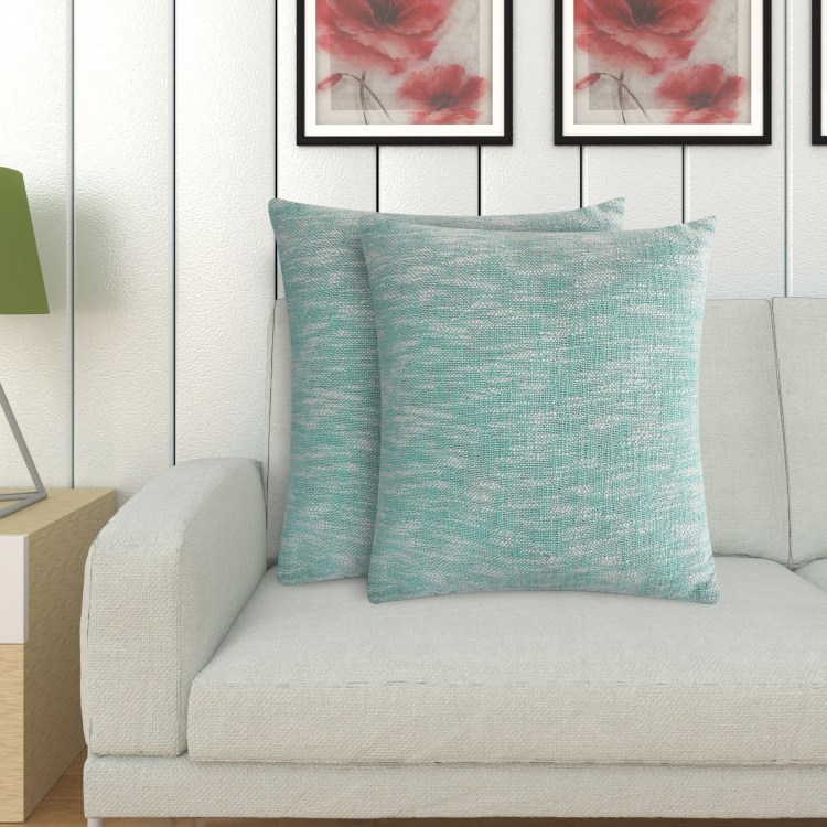 Ebony Melange Textured Filled Cushion - Set of 2 - 40 x 40 cm