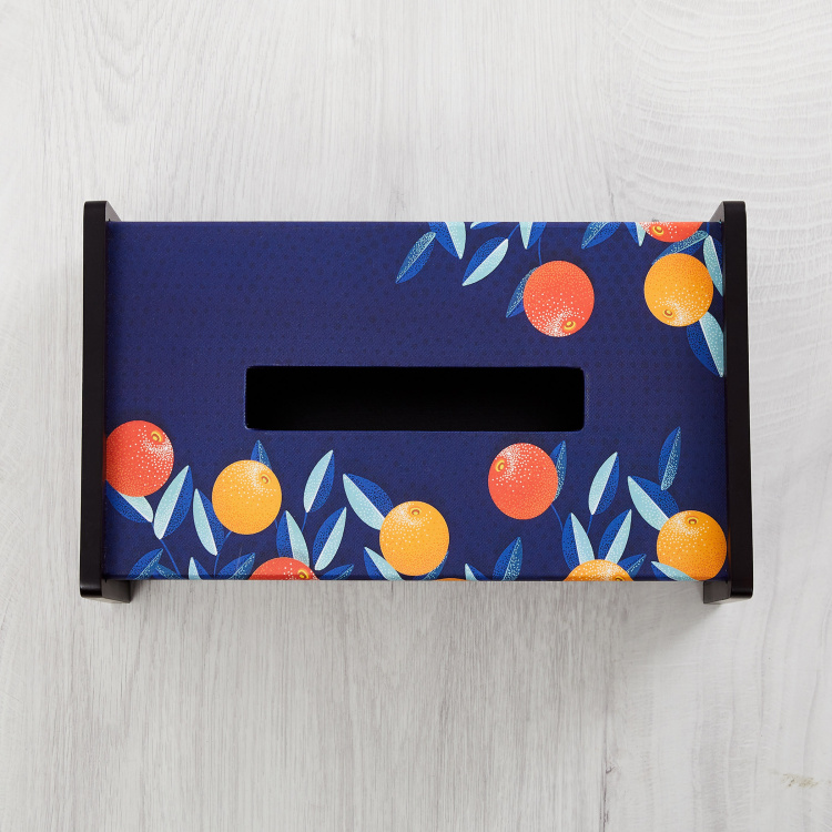 Raisa-Fruit Saga Printed Napkin Holder - MDF - 24 cm x 24 cm x 8 cm -Multicolour