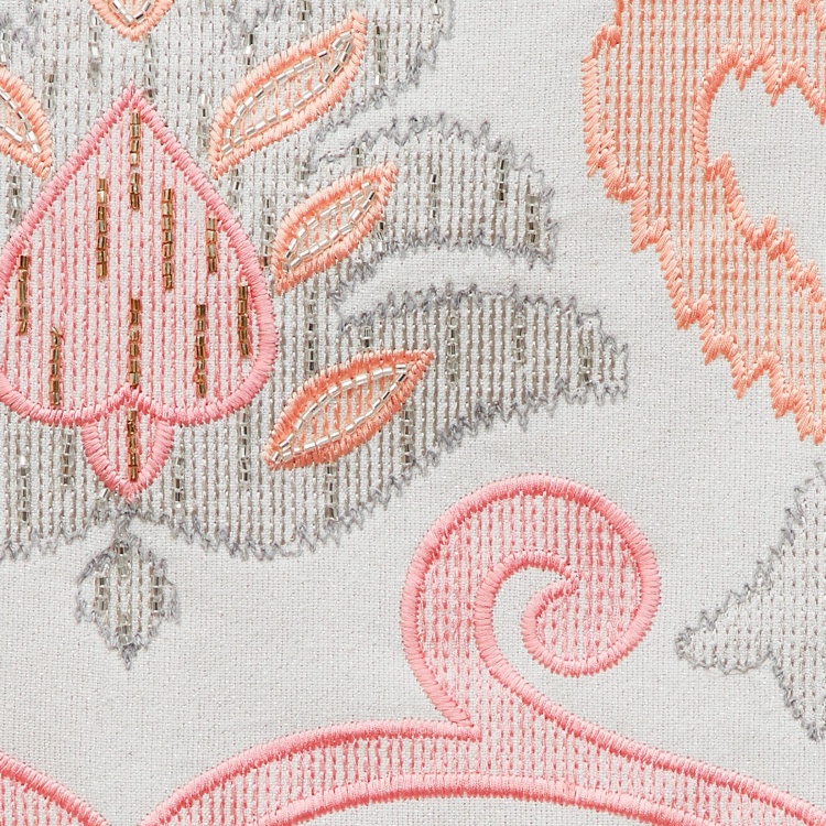 Ikat Ophelia Embroidered Cushion Covers - Single Pc - Cotton - 40 cm x 40 cm - Multicolour