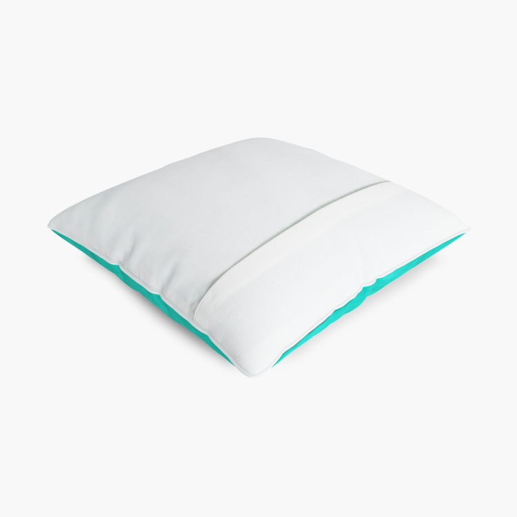 Mandarin Embellished Cushion Covers - Single Pc -  Cotton - 40 cm x 40 cm - Blue
