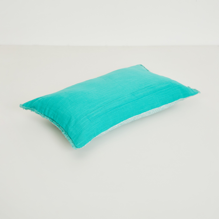Mandarin Printed Polyester Cushion Cover  : 30 cm x 50 cm Blue