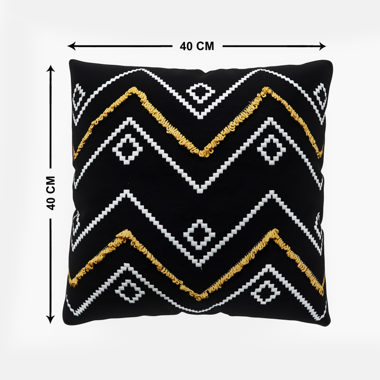Mandarin Embroidered Cotton Cushion Cover  : 40 cm x 40 cm Multicolour