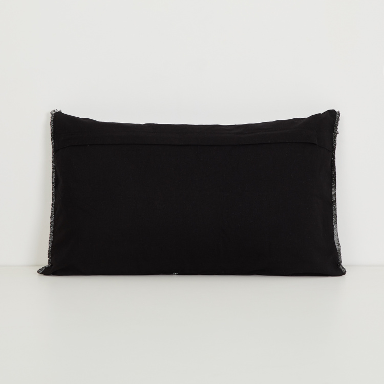 Mandarin Embroidered Polyester Cushion Cover - 30 x 50 cm Black