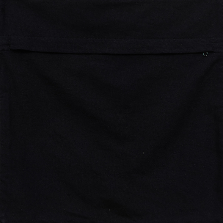 Mandarin Embellished Polyester Cushion Cover  : 40 cm x 40 cm Black