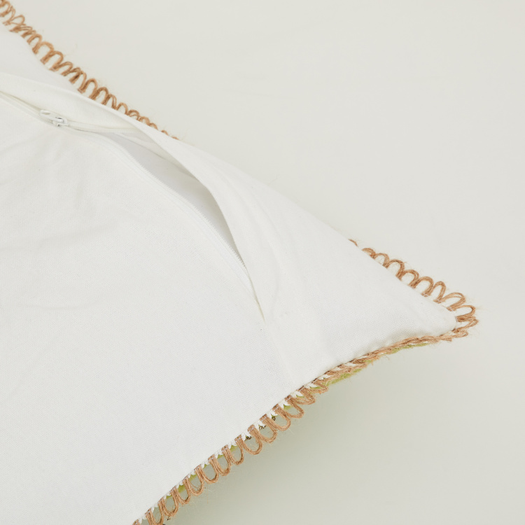 Mandarin Embroidered Cushion Covers - Single Pc -  Cotton - 40 cm x 40 cm - Green