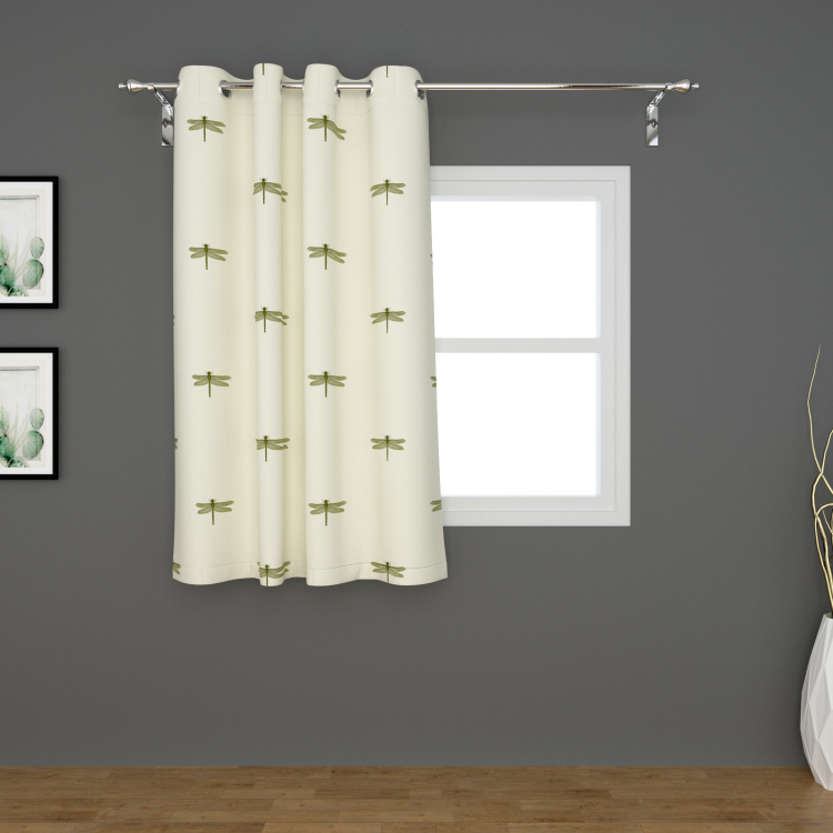 Medley-Symply Serene Embroidered Cotton Window Curtain  : 160 cm x 120 cm White