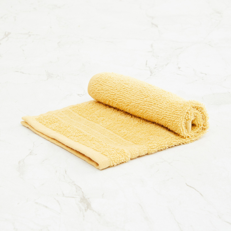 Colour Connect Solid Cotton  Face Towels  : 30 cmL x 30 cmW  Yellow