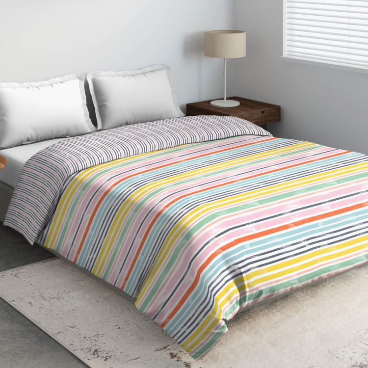 D'DECOR Primary Striped Double Bed Comforter - 229 x 274 cm