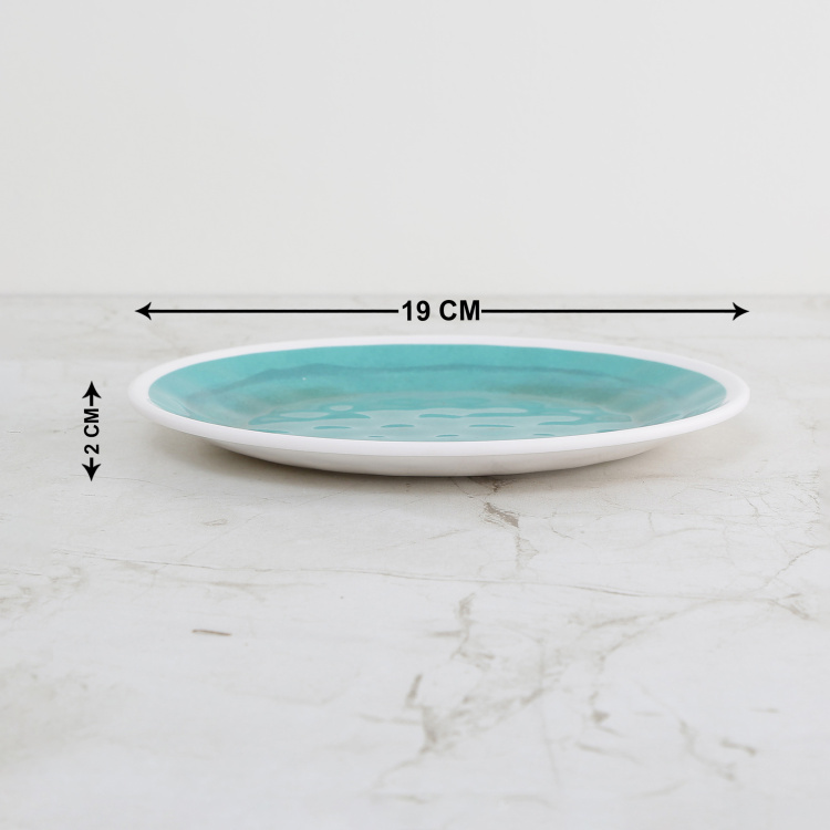 Meadows-Madora Solid Side Plate  - Melamine -  Side Plate - 2 cm  H x 19 cm - Blue