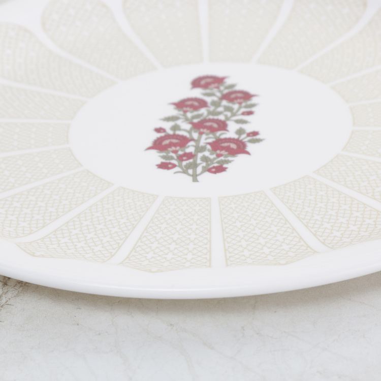 Meadows-Malva Printed Dinner Plates  - Melamine -  Dinner Plate - 2 cm  H x 27 cm - Red