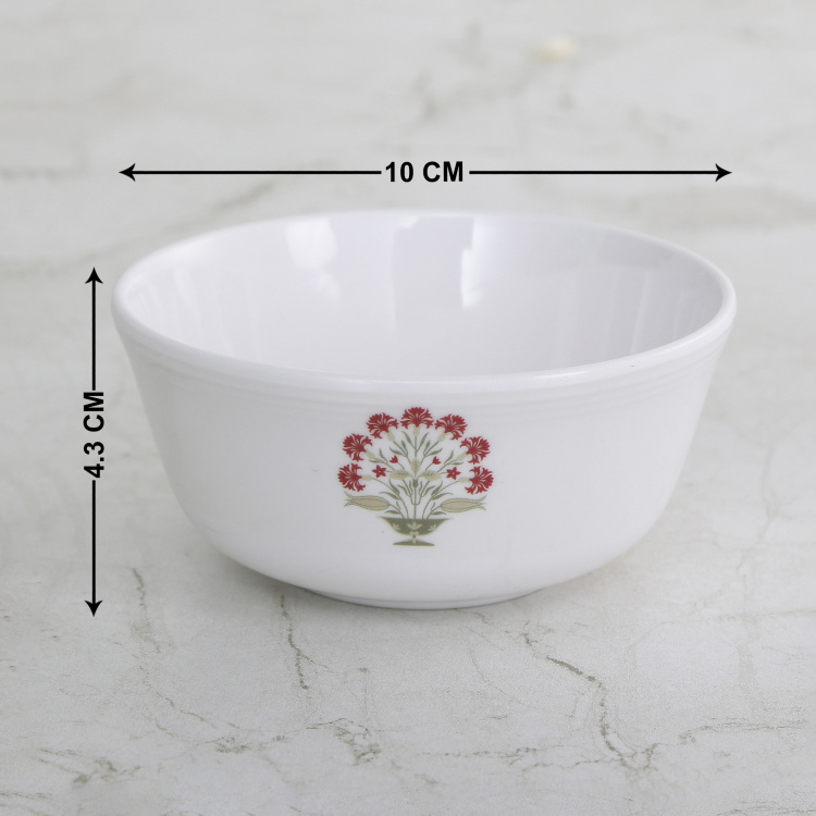 Meadows-Malva Printed Curry Bowls - Melamine - Non-Microwavable - Red