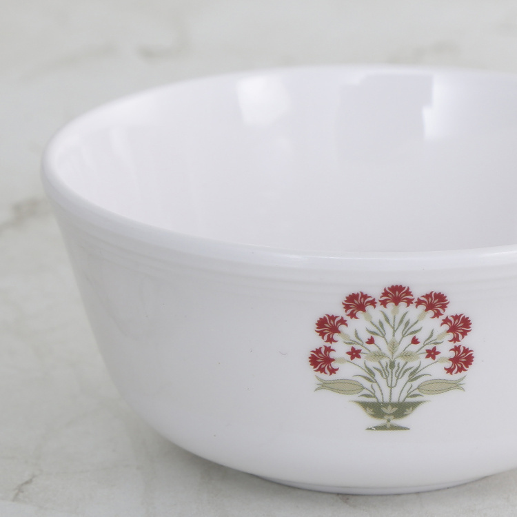 Meadows-Malva Printed Curry Bowls - Melamine - Non-Microwavable - Red