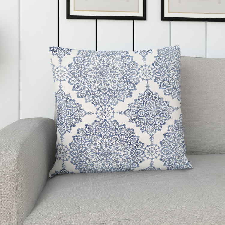 Buy My Bedding Jacquard Cotton printed Cushion Cover - 65 x 65 cm Blue ...