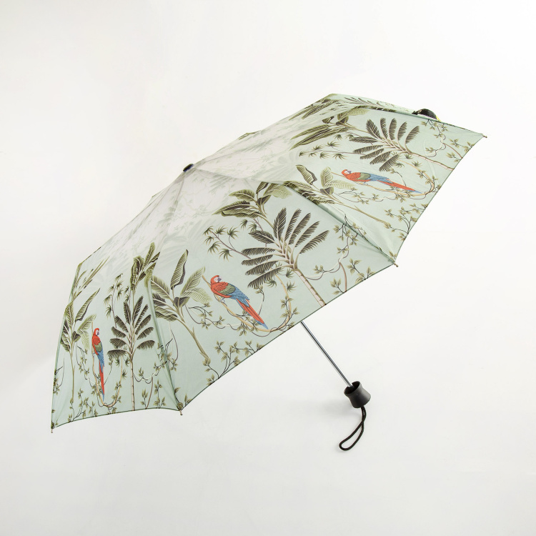 Canopy Umbrella PrintedRound Single Pc. Manual Three Fold Umbrella - Polyester - Multicolour