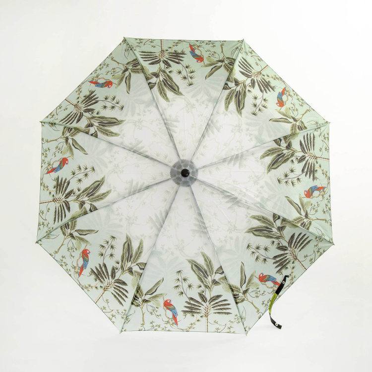 Canopy Umbrella PrintedRound Single Pc. Manual Three Fold Umbrella - Polyester - Multicolour