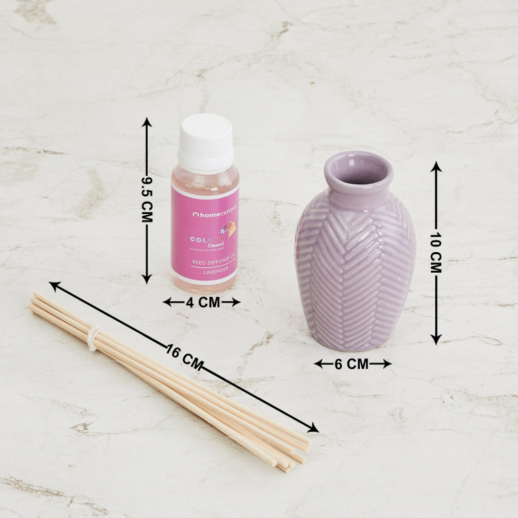 Colour Connect Ceramic Lavender Reed Diffuser Set