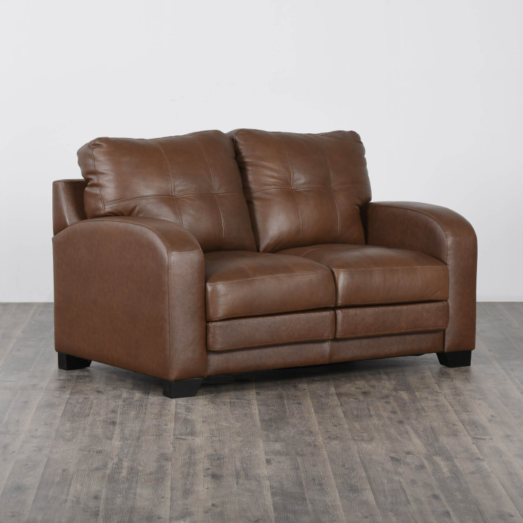 Vista Two Seater Leather Sofa - Brown