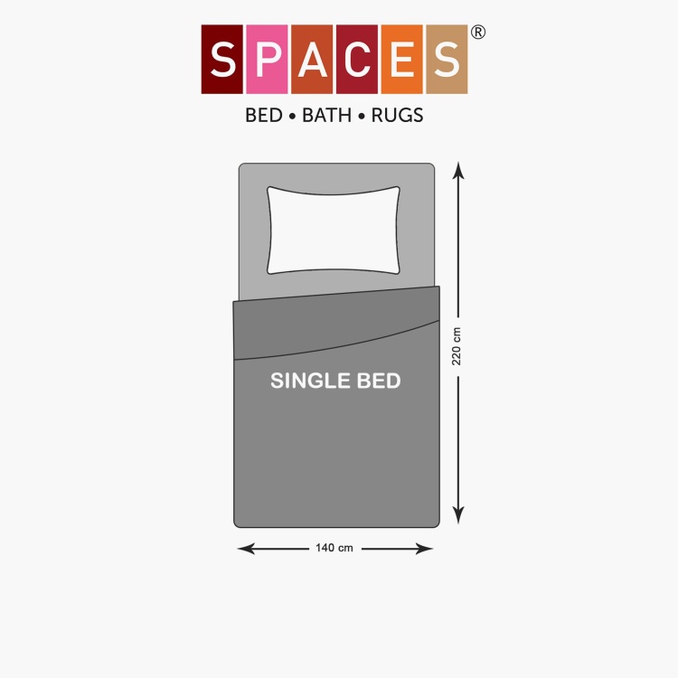 SPACES Earthy Tones Printed Single Bed Dohar - 140 x 220 cm
