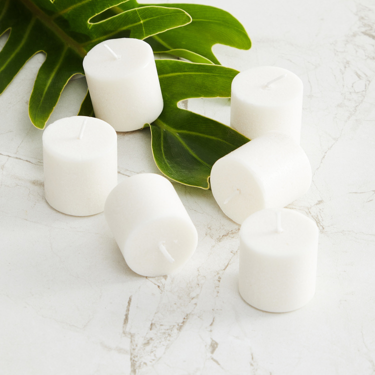 Marshmallow Solid Vanilla Votive Candles - Set of 6