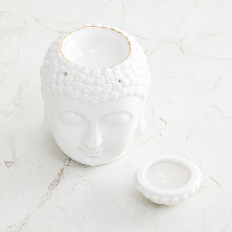 Marshmallow Ceramic Buddha Oil Burner Set