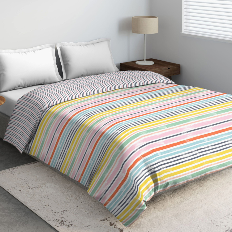 D'DECOR Primary Striped Double Bed Comforter - 229 x 274 cm