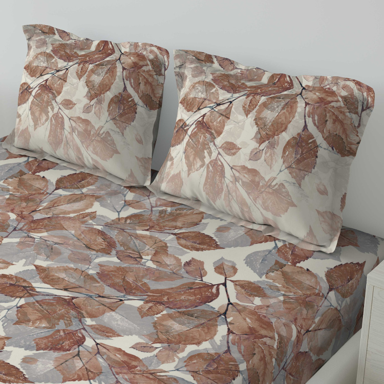 D'DECOR Cherish Xl Tropical Print 3-Piece King-Size Bedsheet Set - 274 x 274 cm