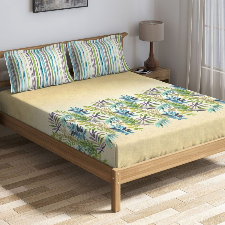 D'DECOR Cherish Tropical  Print 3-Piece Bedsheet Set - 274 x 274 cm