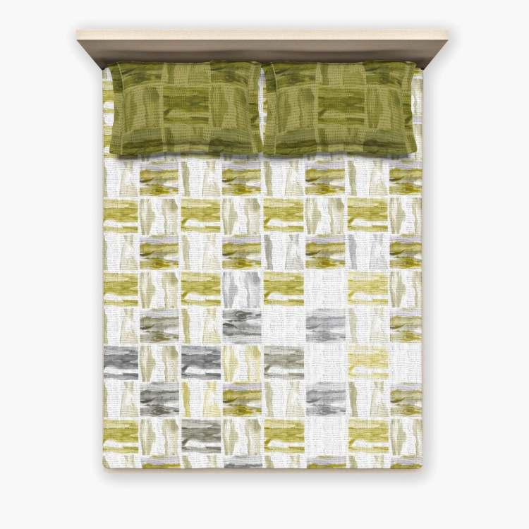 D'DECOR Elemental Printed 3-Piece Bedsheet Set - 274 x 229 cm
