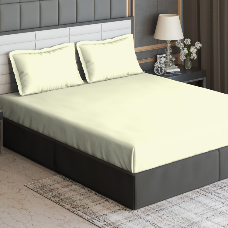 D'DECOR Pearl Solid 3-Piece Bedsheet Set - 274 x 274 cm