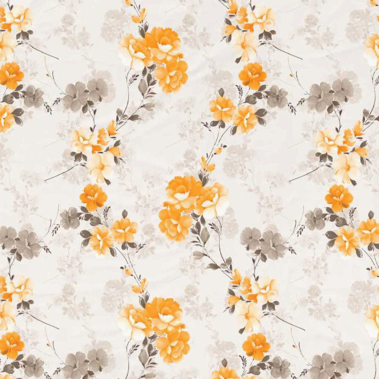D'DECOR Primary Floral Print 3-Piece Bedsheet Set - 274 x 229 cm
