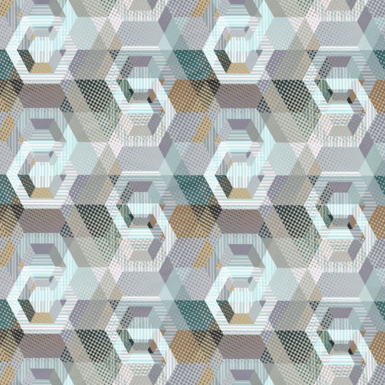D'DECOR Primary Geometric Print 3-Piece Queen-Size Bedsheet Set - 274 x 229 cm