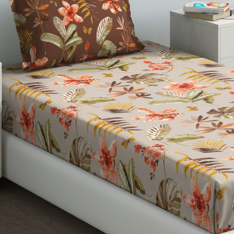 D'DECOR Primary Tropical Print 2-Piece Single Bedsheet Set - 190 x 254 cm