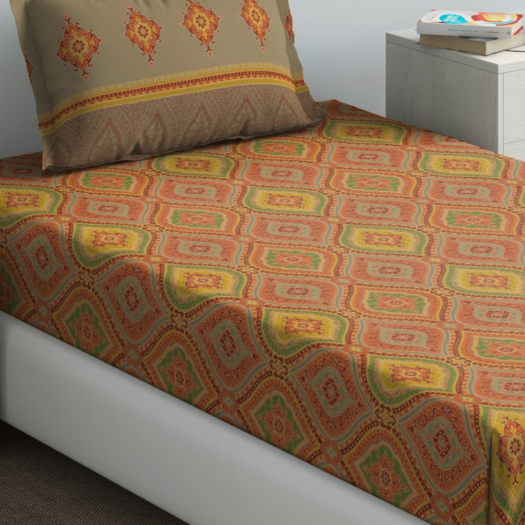 D'DECOR Primary Printed 2-Piece Bedsheet Set - 190 x 254 cm
