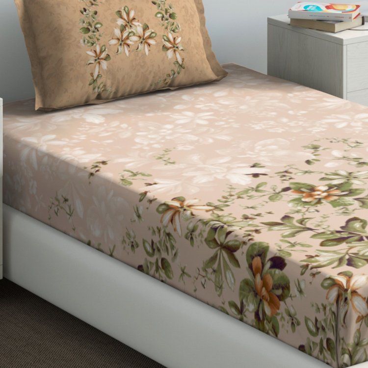 D'DECOR Primary Floral Print 2-Piece Bedsheet Set - 190 x 254 cm