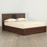 Lewis Zuri Queen-Size Bed with Hydraulic Storage - Brown