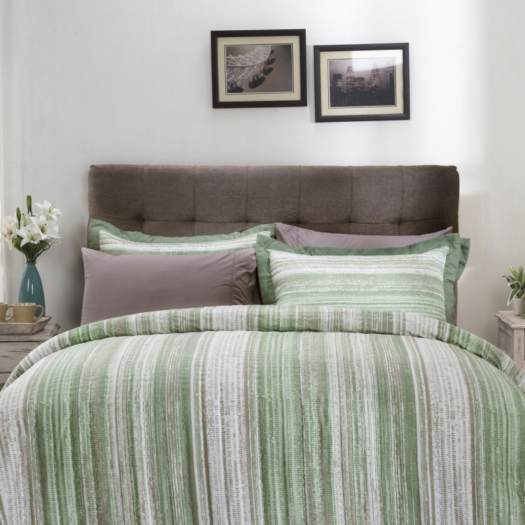 MASPAR Patina Striped Double Bed Quilt - 228 x 265 cm