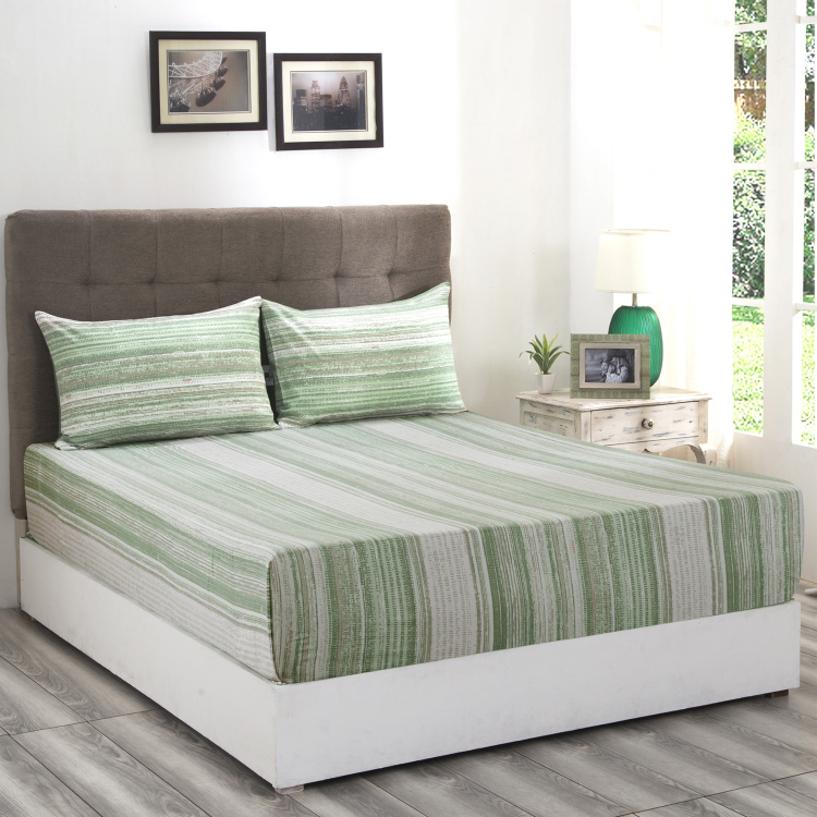 MASPAR Patina Striped 3-Piece Bedsheet Set - 275 x 224 cm