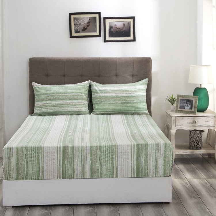 MASPAR Patina Striped 3-Piece King-Size Bedsheet Set - 275 x 275 cm