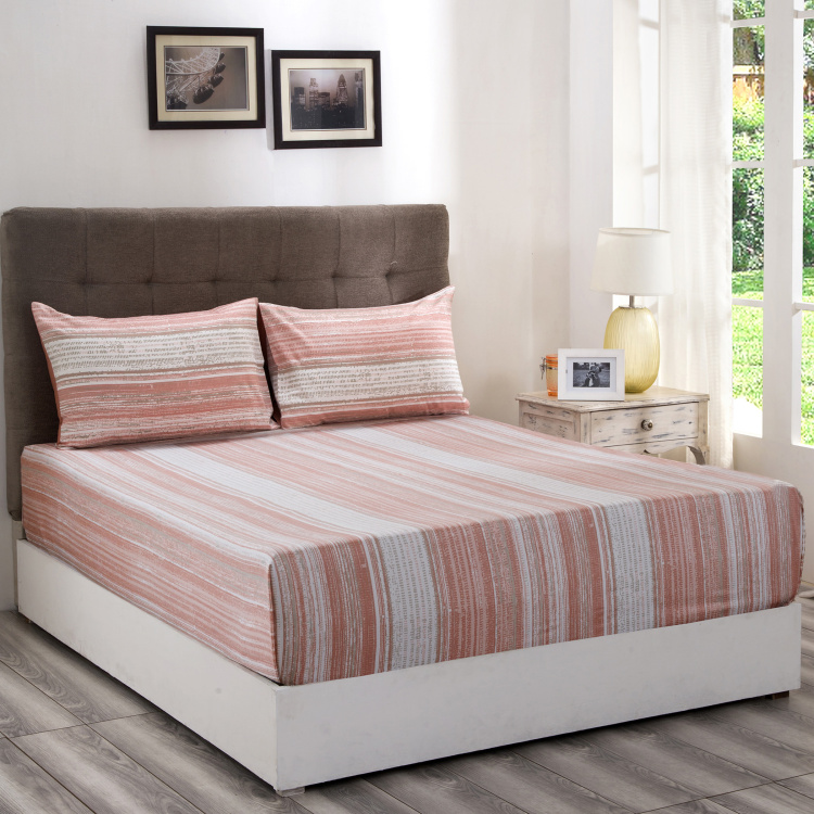 MASPAR Patina Striped 3-Piece Bedsheet Set - 275 x 275 cm