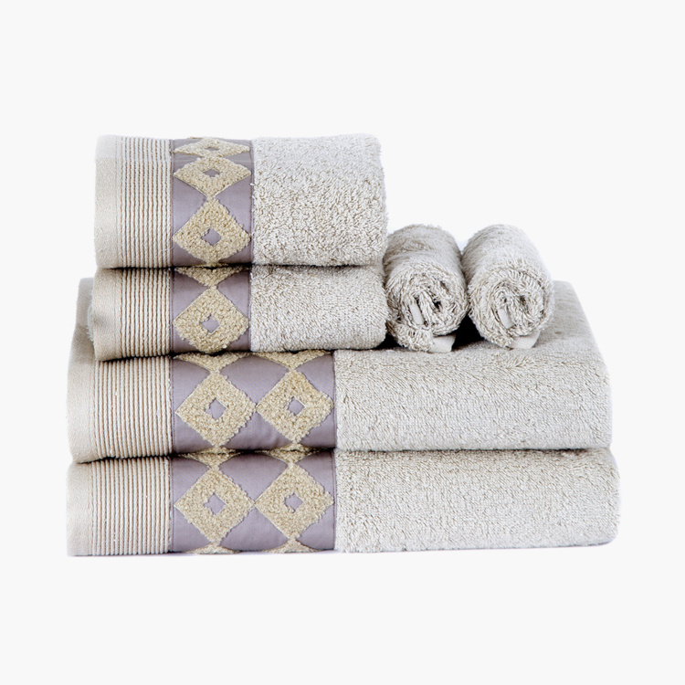 MASPAR Fretwork Parquet Bath Towel - Set of 6 - 70 x 140 cm