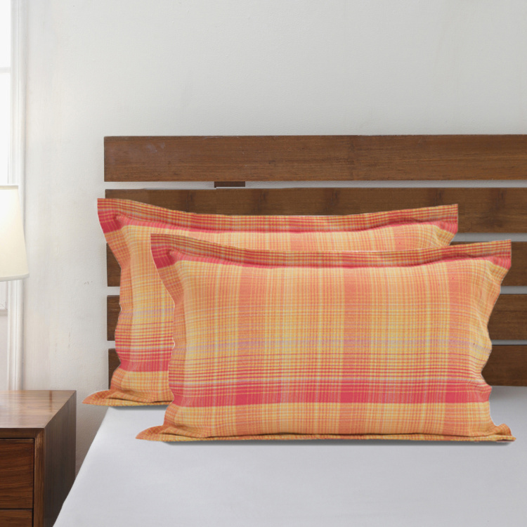 MASPAR Modern Checked Pillow Covers - Set of 2 Pcs 50 x 75 cm