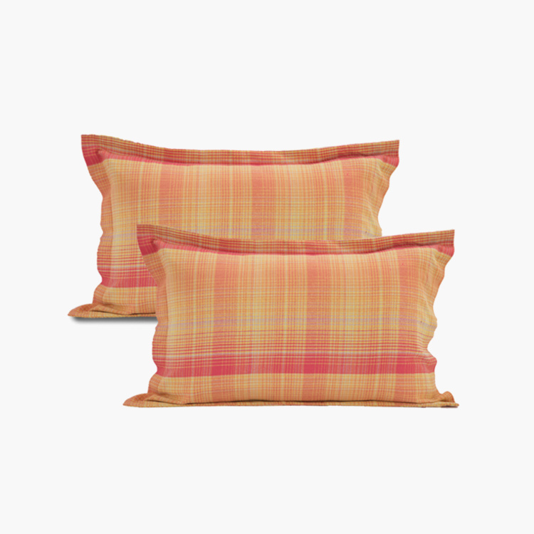 MASPAR Modern Checked Pillow Covers - Set of 2 Pcs 50 x 75 cm