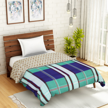 SPACES Welhome Unwinders Checked Single Bed Quilt - 220 x 150 cm