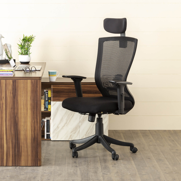 Antonio Solid High Back Mesh Office Chair - Black | Black
