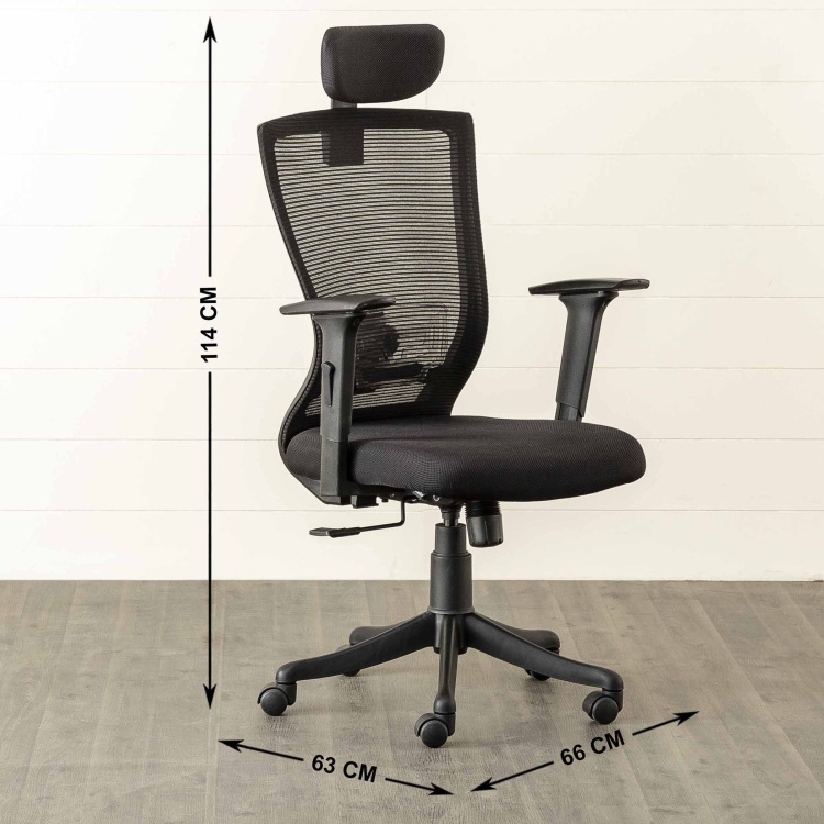 Antonio Solid High Back Mesh Office Chair - Black