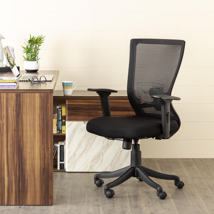 Antonio Medium Back Mesh Office Chair - Black
