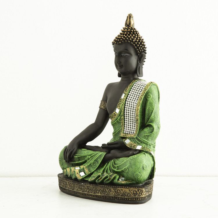 Corsica Harmony - Black And Green Embellished Buddha Figurine